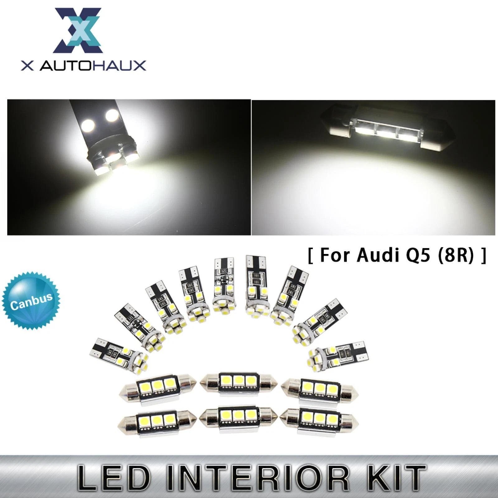 LED Interior Light Kit White Canbus for Audi Q5 (8R) 2009–2012