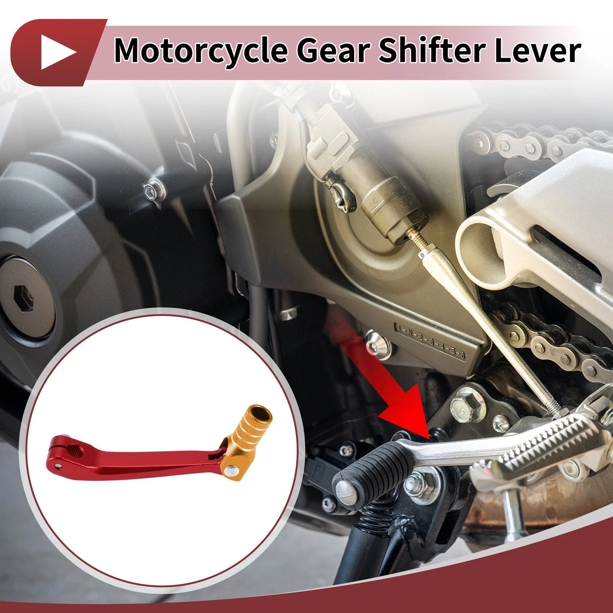 Gear Shift Lever for Honda CRF150F (2003–2017) Red Gold Silver Tone