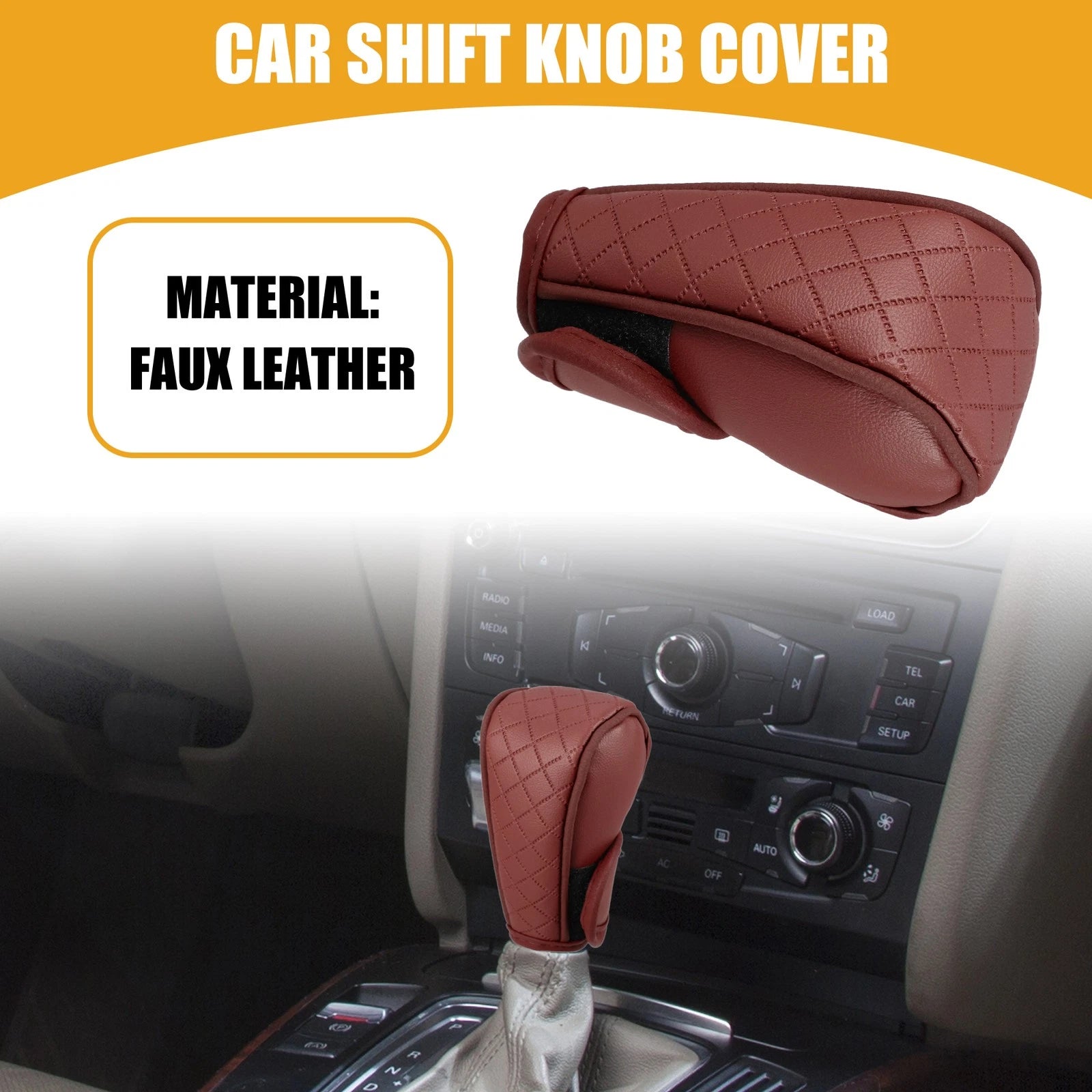 Shift Knob Cover for Universal Automatic Gear (1 Pcs) - Wine Red
