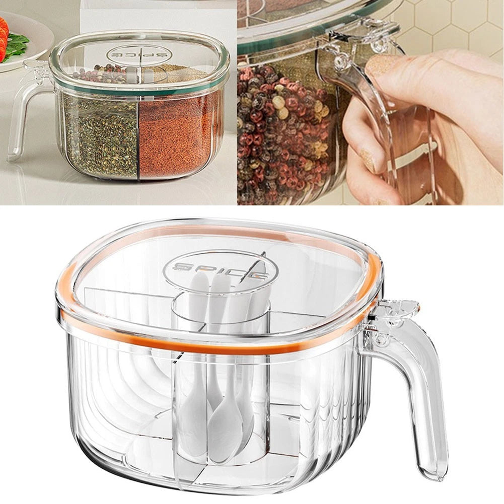 5-Grid Seasoning Organizer for Convenient Spice Access