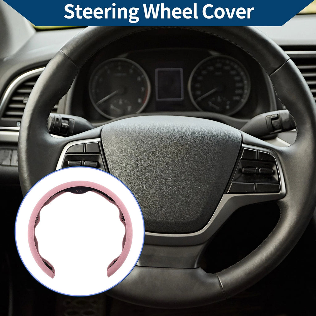 Steering Wheel Cover for Universal Fit (14.96", Pink)