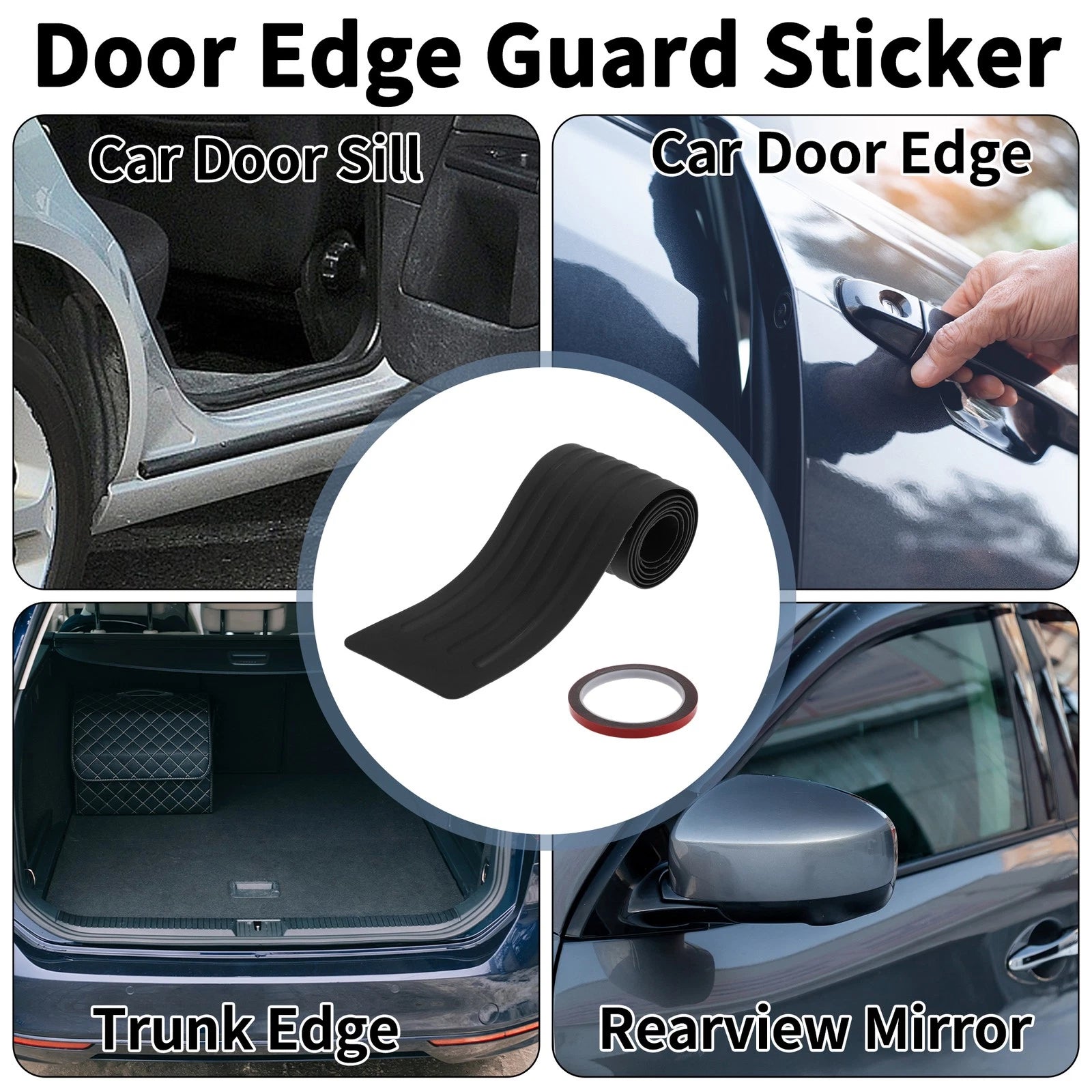 Rear Bumper Edge Guard for - 104cm Black 1pc