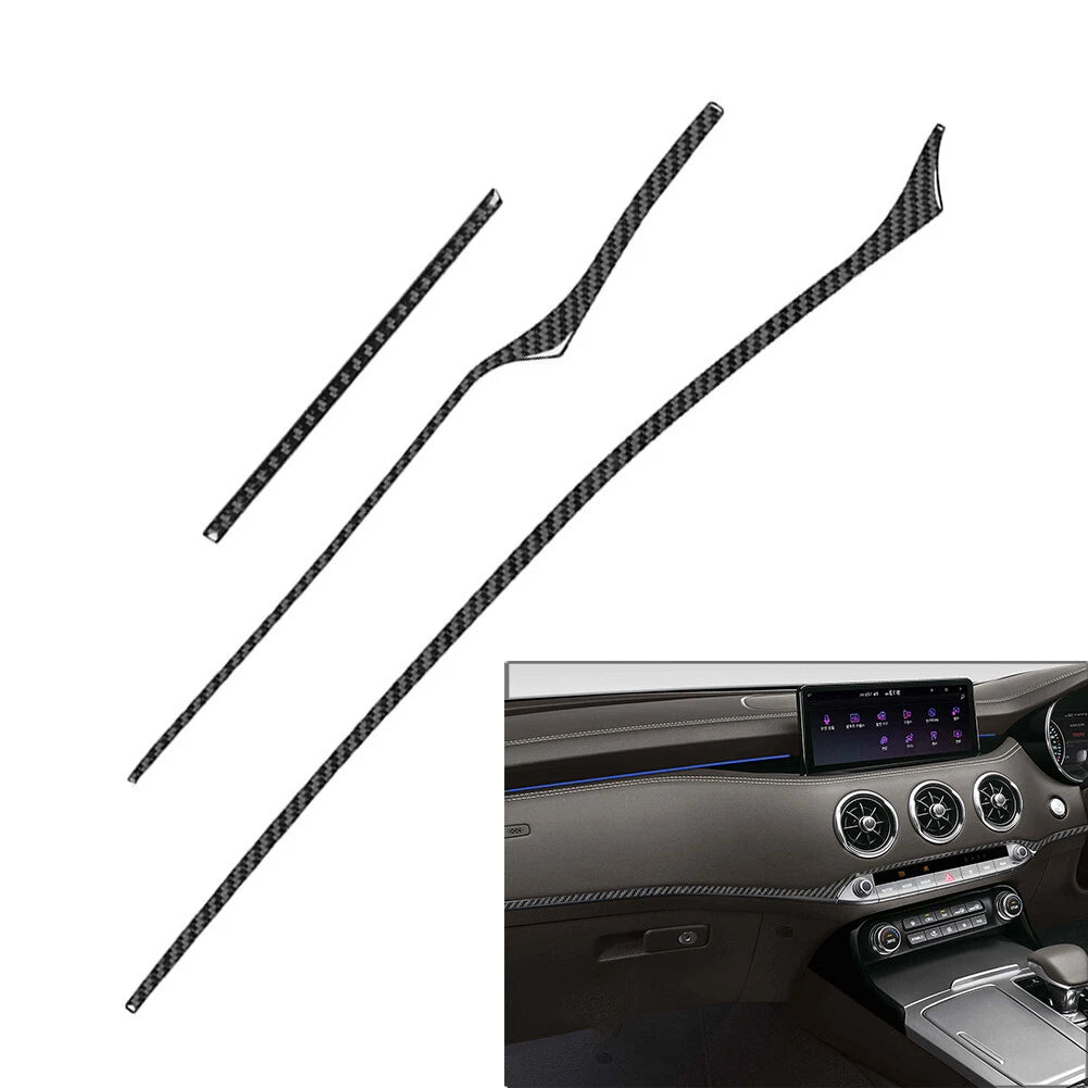 3X Dashboard Panel Cover Trim Strips for Kia Stinger (2018–2023)