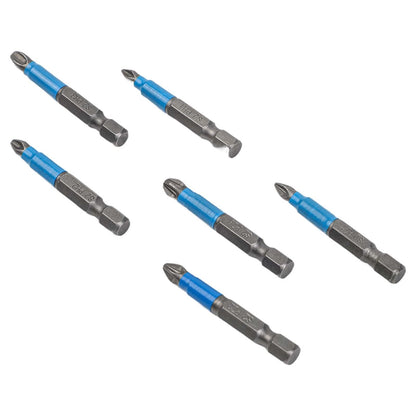 Set of 6 Magnetic Hex Shank Anti-slip 50mm Screwdriver Drill Bits