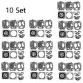 Set of 10 Carburetor Rebuild Kits for Kawasaki TH43 TH48 Shindaiwa B530 C250 C260