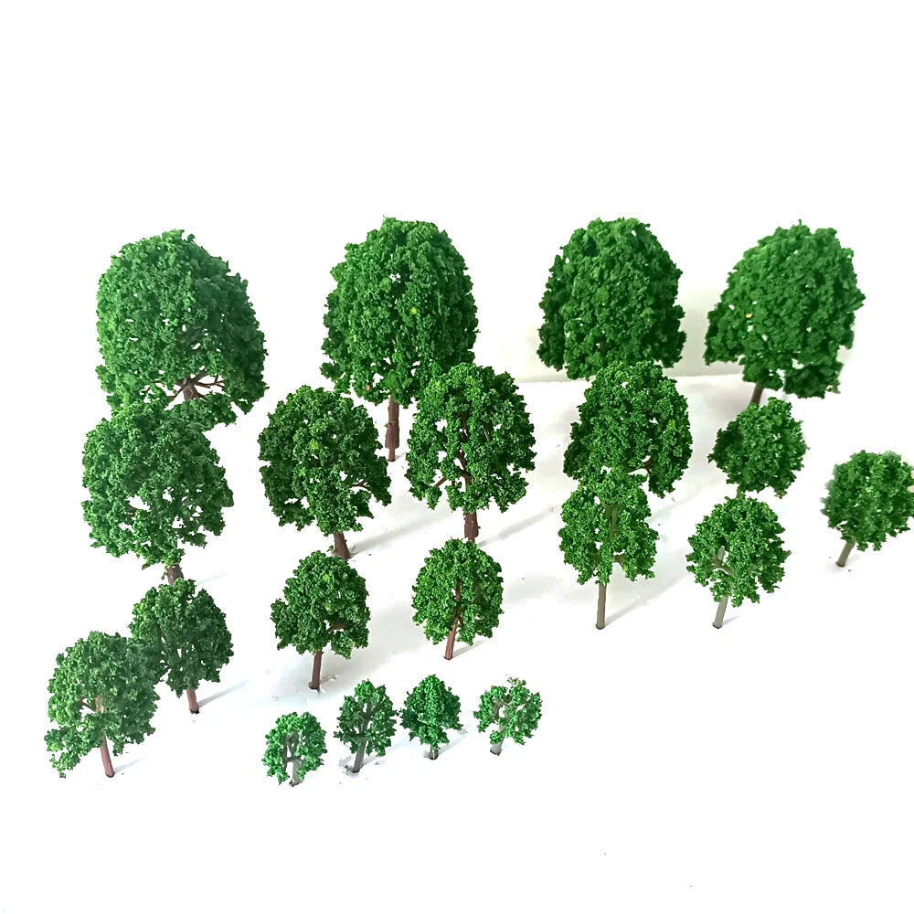 20pc Mixed Size Model Trees for Train Railroad Scenery Landscape