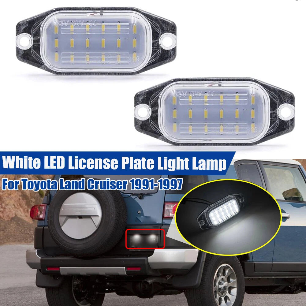 2X LED License Plate Light Lamp for Lexus LX450 (1996–1998) Toyota Land Cruiser (1991–1997)