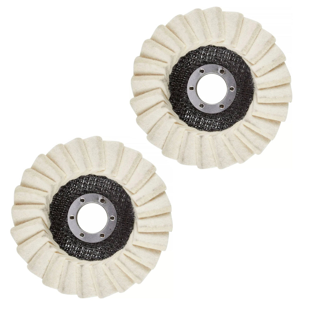 2X Wool Polishing Wheel Buffing Pads for Angle Grinder (115mm)