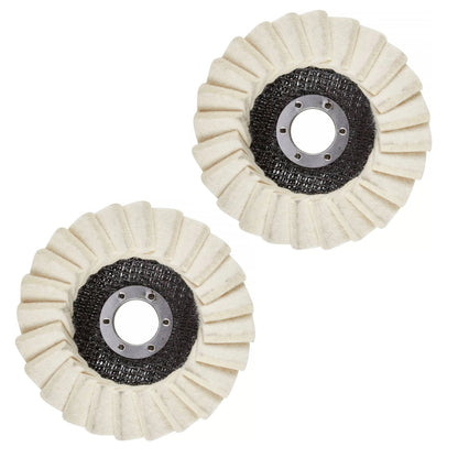 2X Wool Polishing Wheel Buffing Pads for Angle Grinder (115mm)