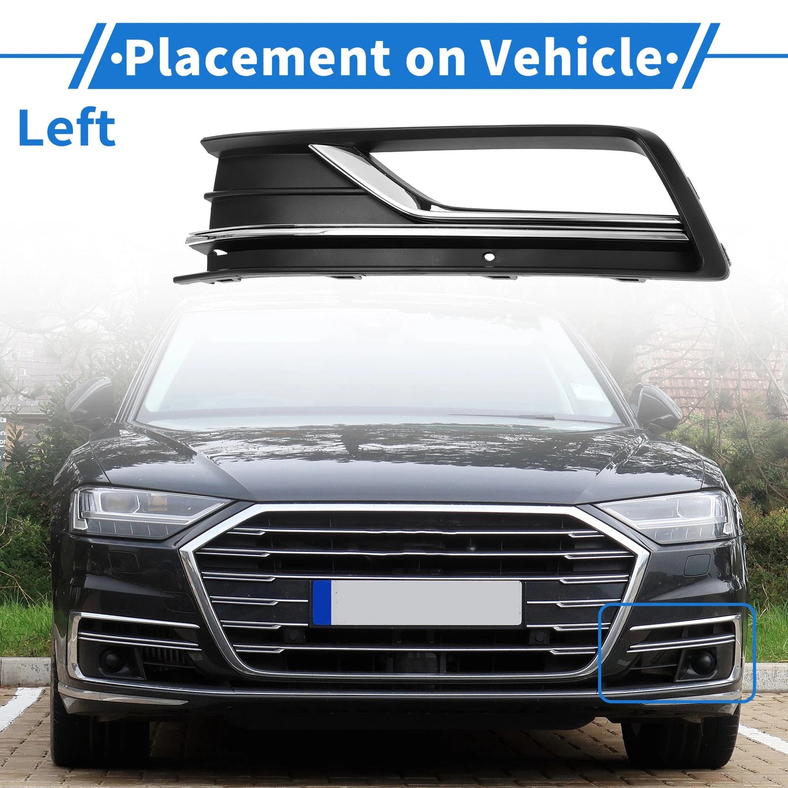 Front Left Fog Light Grill Replacement for Volkswagen Passat (2016–2018)