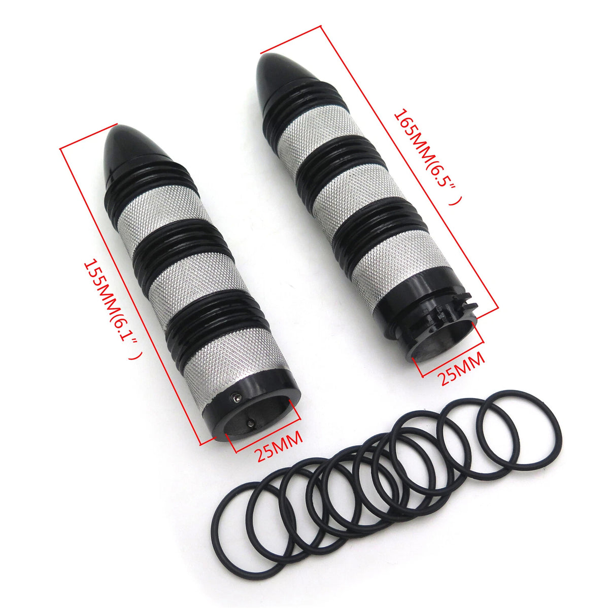 Bullet Style 25mm Hand Grips for Harley Dyna Glide FXDWG FXWG (Chrome)