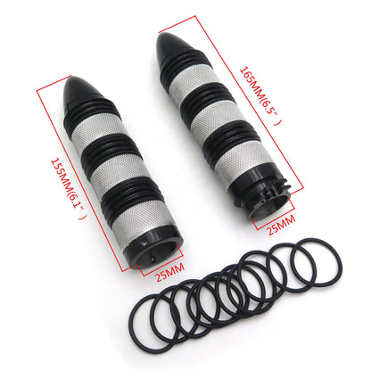 Bullet Style 25mm Hand Grips for Harley Dyna Glide FXDWG FXWG (Chrome)