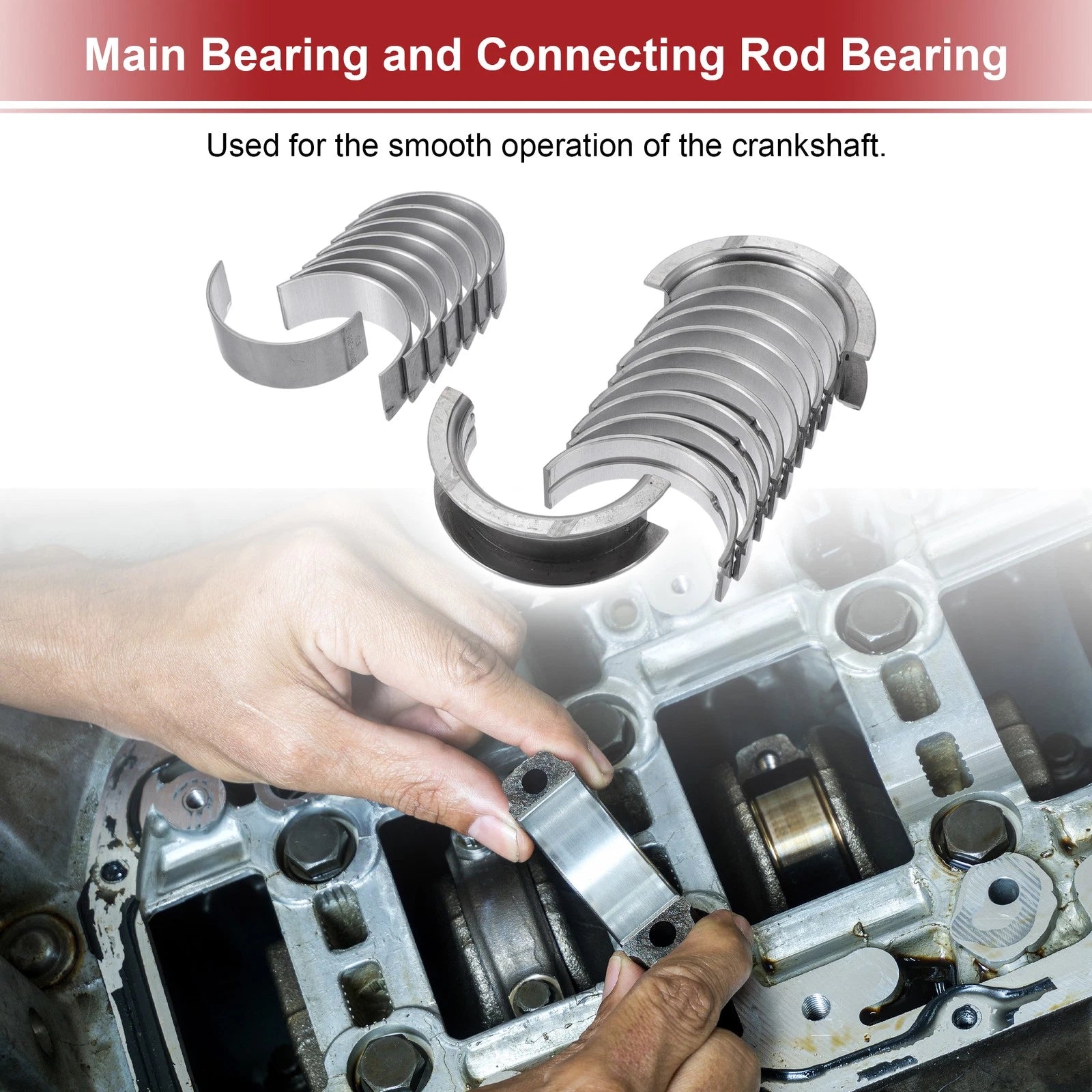 Engine Main and Connecting Rod Bearing Kit Replacement for Hyundai Accent (2006–2011)