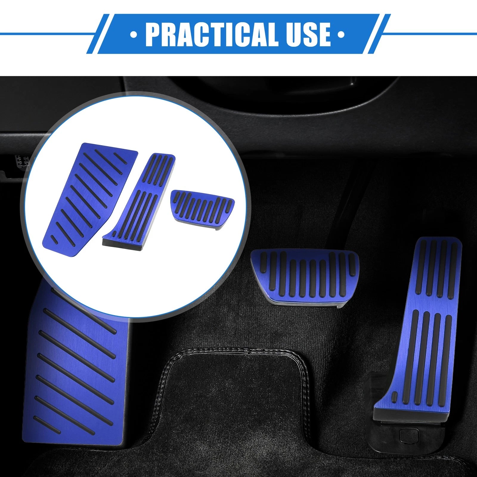 3pc Accelerator Brake Foot Rest Pedal Replacement for Toyota RAV4 (2019–2021)