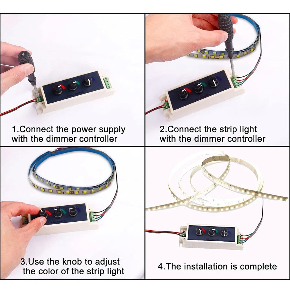 RGB Dimmer Module for LED Strip Lights (12-24V)