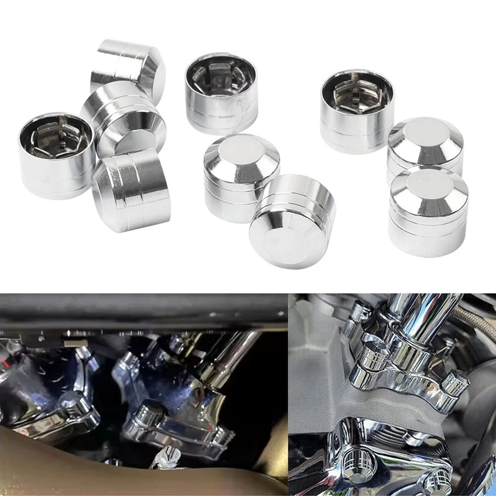 10X Engine Screw Caps for Harley Touring Electra Glide Dyna (Fit)