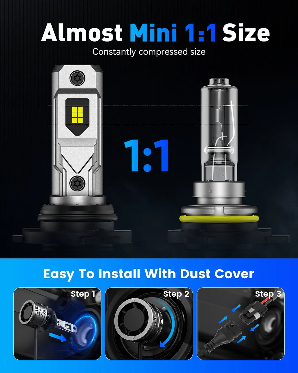 8X 9005 + H11 LED Headlight Combo for