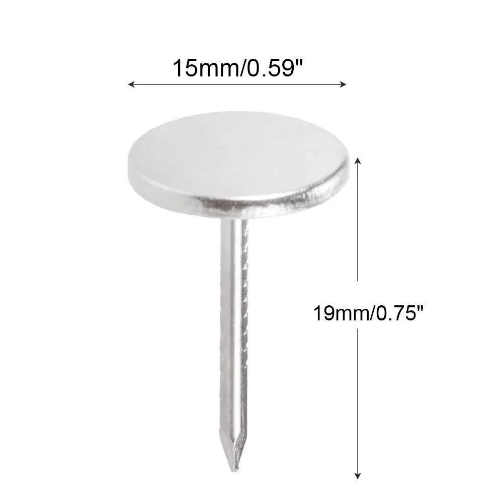 100pcs Upholstery Nails for Craft Projects - Silver Push Pins