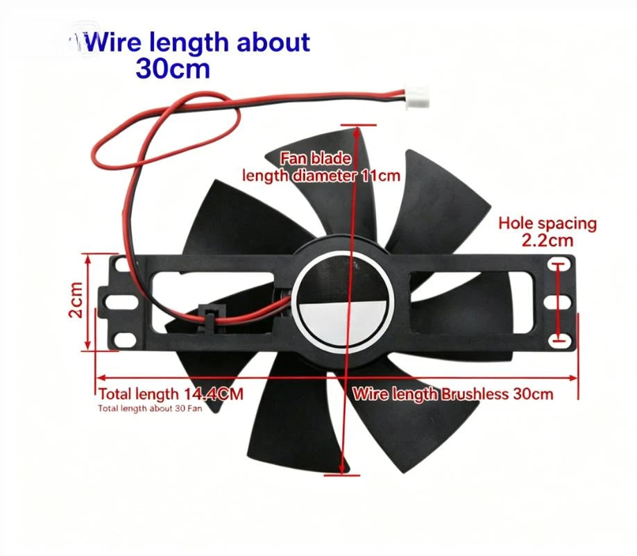 2X Brushless DC Cooling Fan 18V for Induction Cooker (Thermal Management)