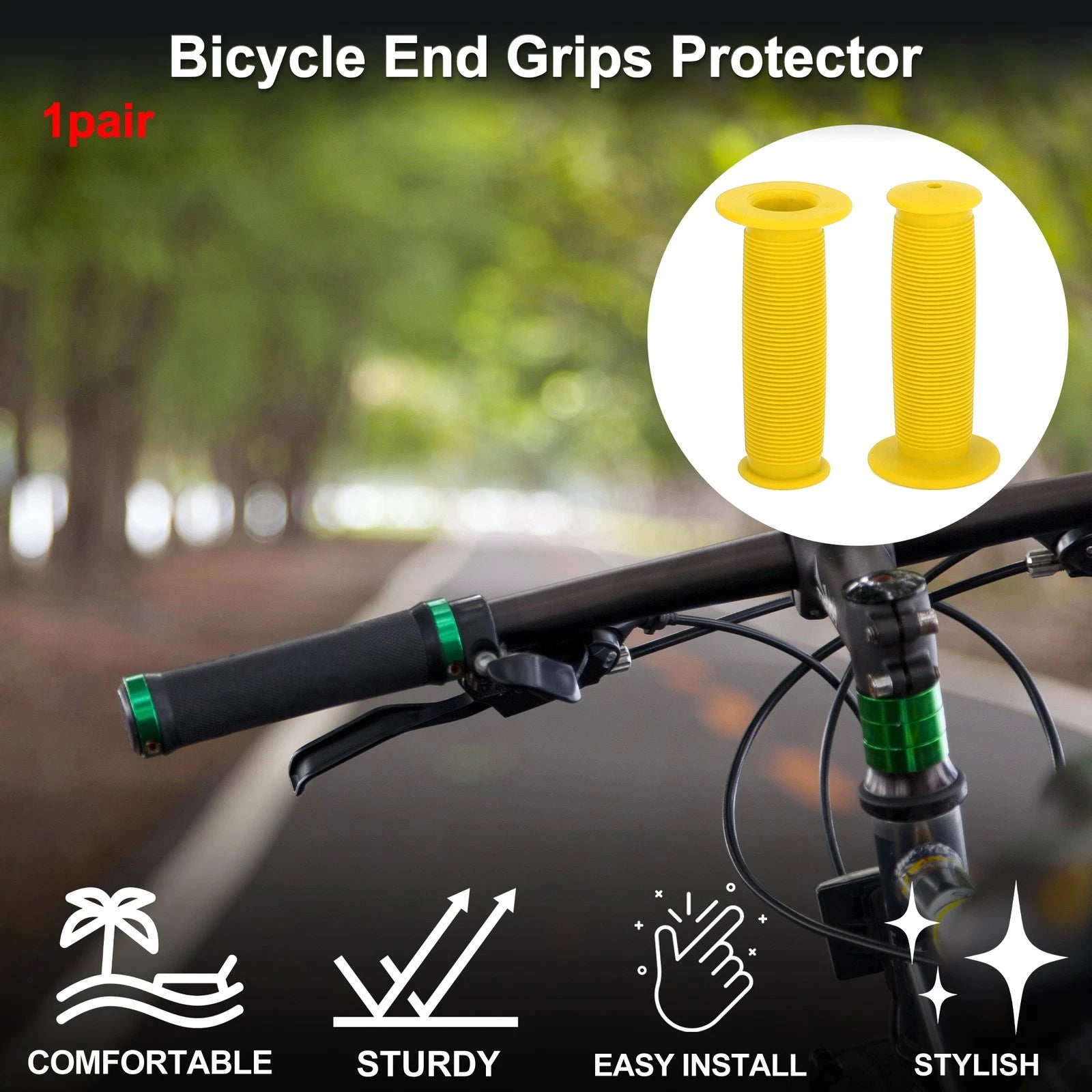 Bike Handlebar Grip Covers 100mm Soft End Grips Protector 1 Pair