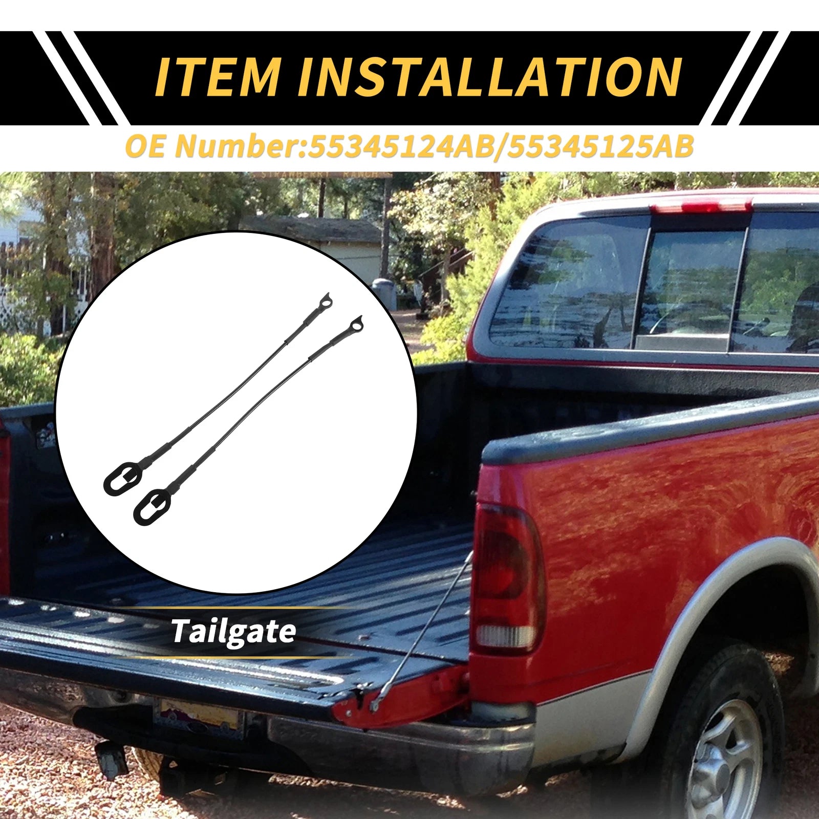 1 Pair Tailgate Cables for Dodge Ram 1500 2500 3500 (2002–2023)
