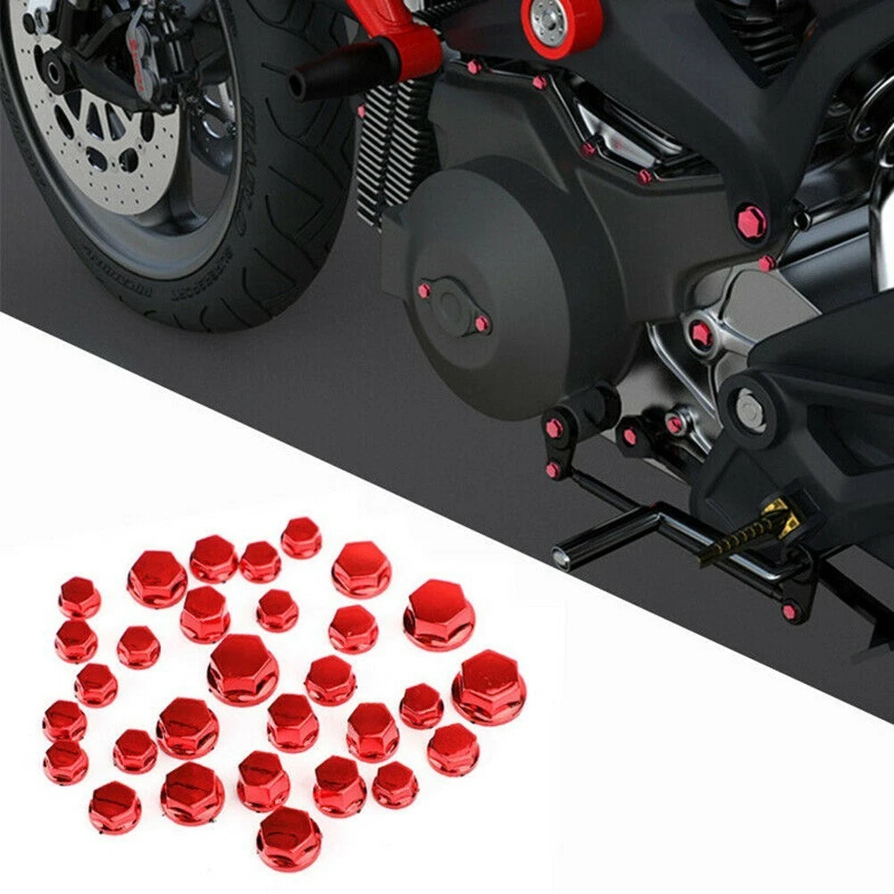 30X Hex Socket Bolt Screw Nut Head Cover Cap for Motorcycle Moped Scooter