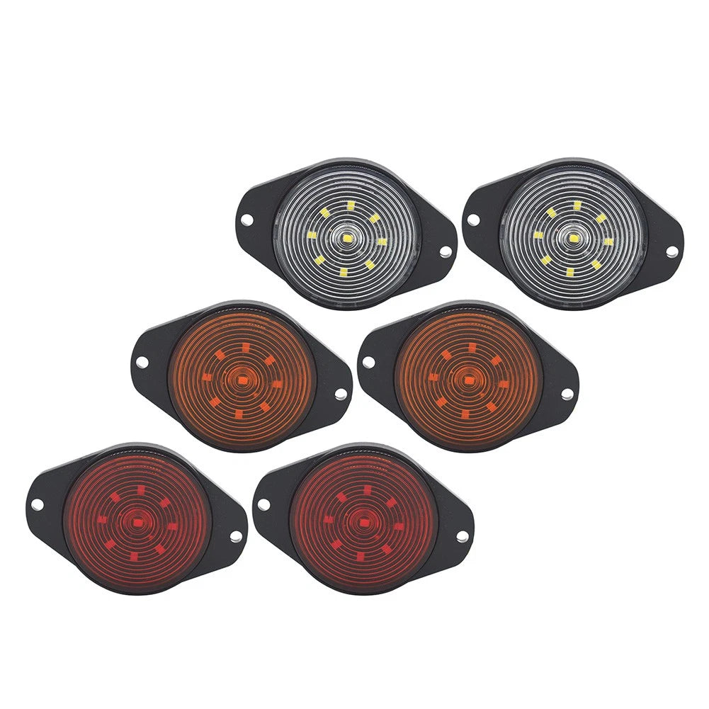 2X Round 9 LED Side Light Marker Lamp for Car Bus Truck Trailer