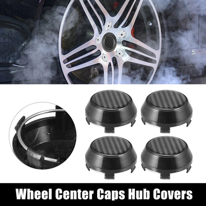 Set of 4 58mm 60mm Wheel Center Hub Caps Covers Universal Black