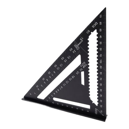Black Aluminum Right Angle Tool Set for Layout Tasks (22.2cm, 21.3cm, 3cm)