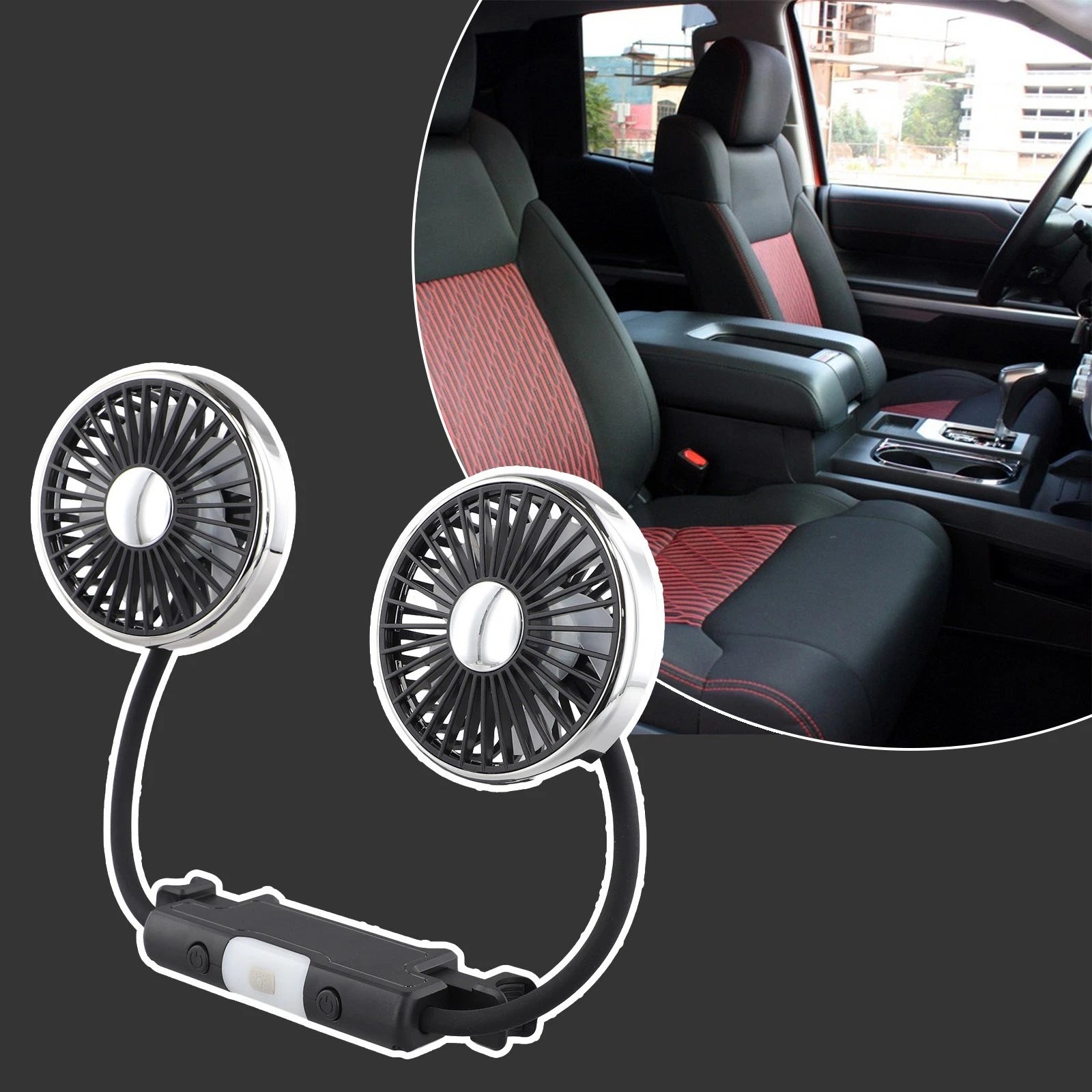 Double Head Vehicle Mounted Cooling Device for All Cars (Universal)