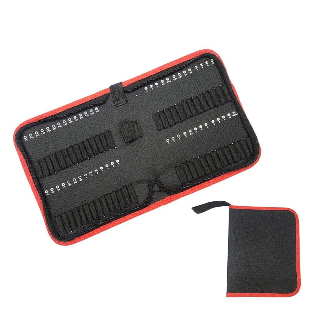 Compact Oxford Fabric Drill Bit Storage Bag with Zipper and Slots