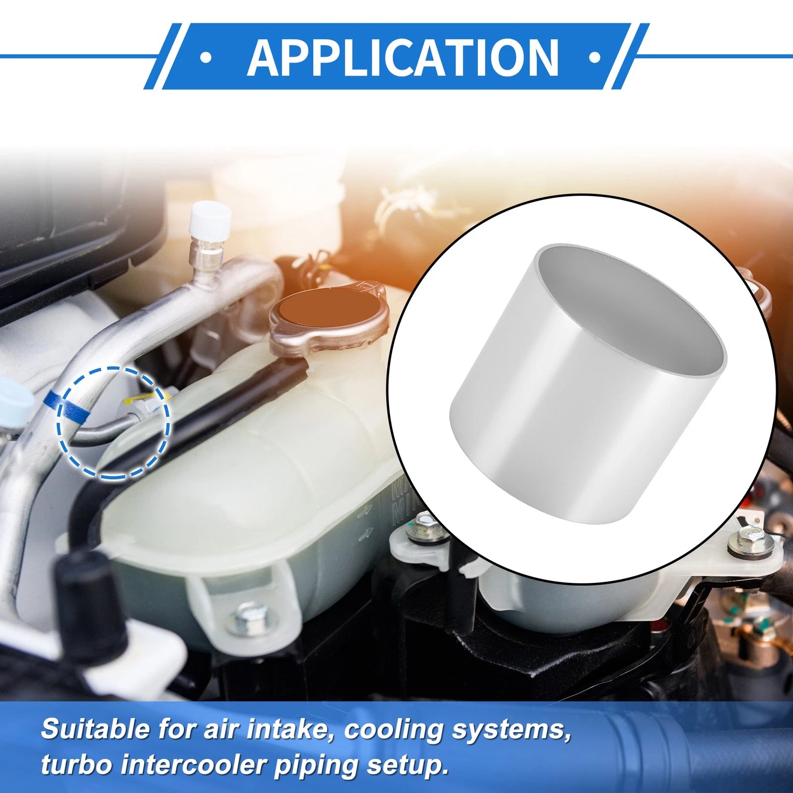 3.5" OD Intercooler Pipe for - Brushed Silver Tone