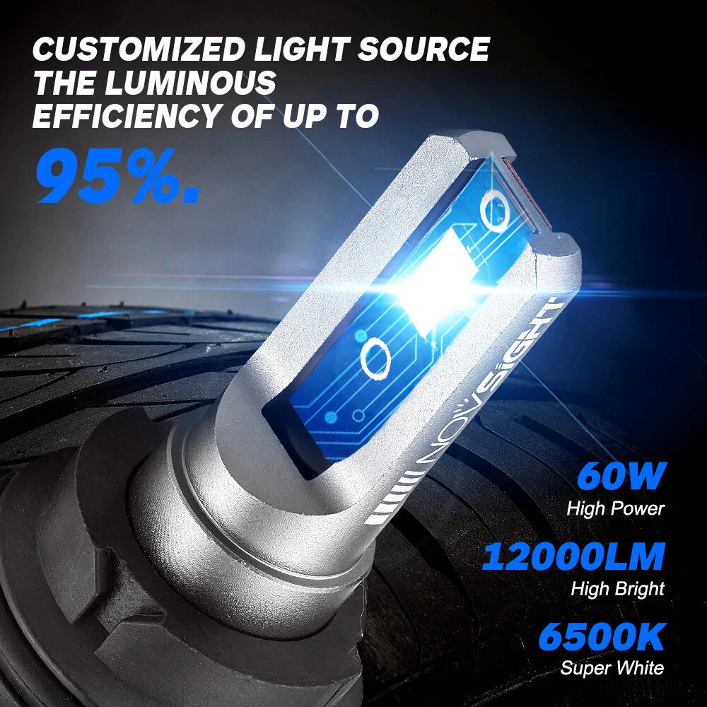2X NOVSIGHT 9007 HB5 LED Headlight Bulbs Conversion Kit 6500K for