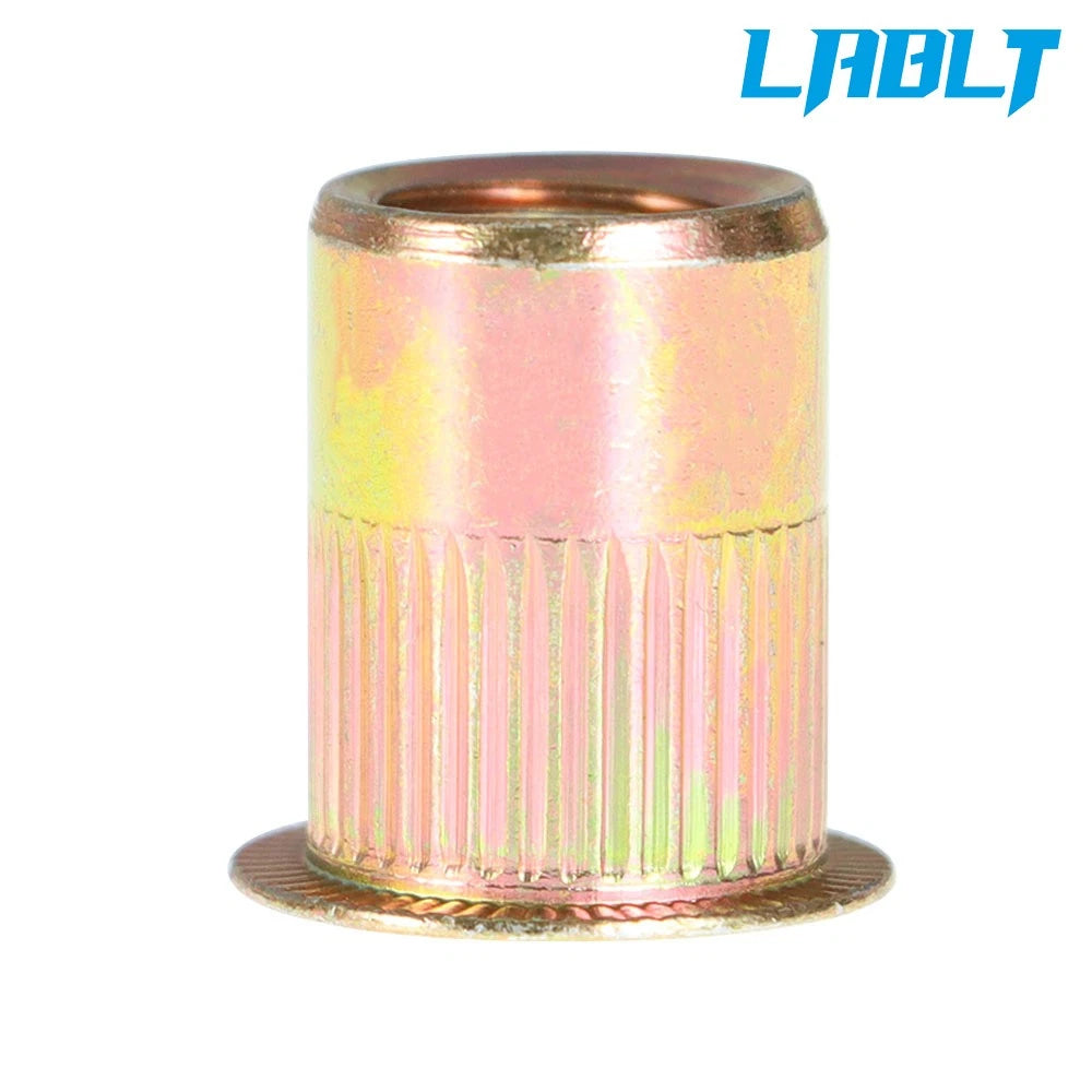50PC Rivet Nut Flat Head Threaded Insert for Various Applications (Carbon Steel)