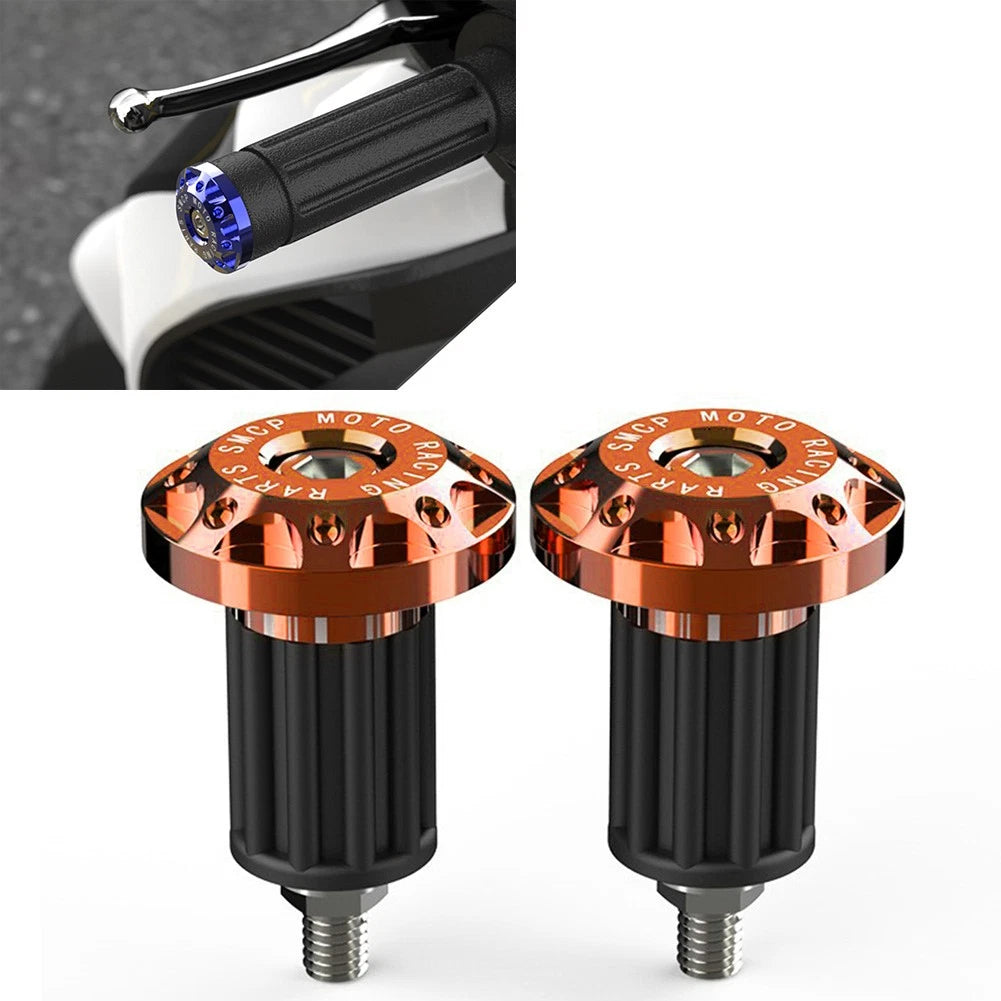 7/8'' Dirt Bike CNC Handlebar Grips Handle Bar End Cap Plugs Slider Orange