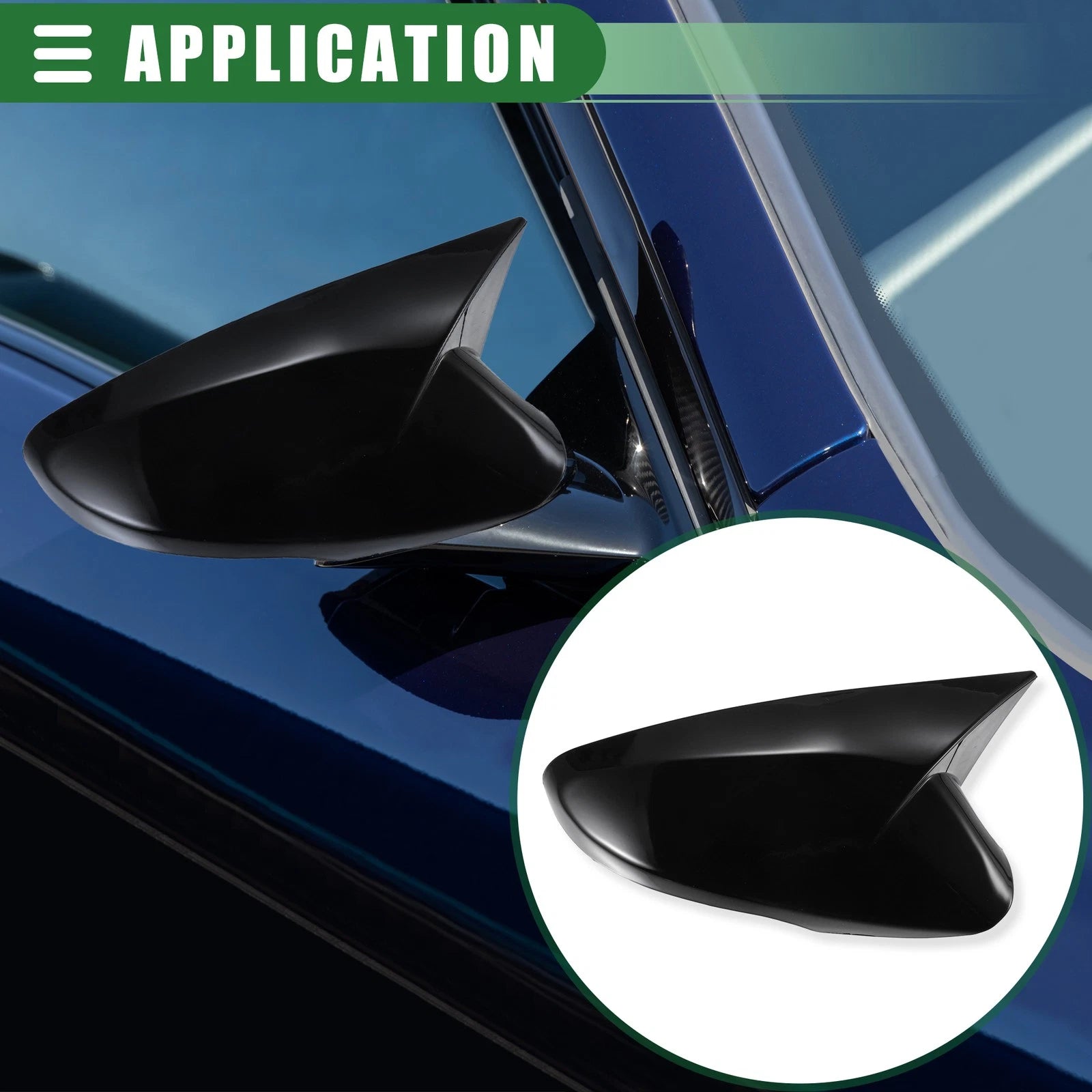 Rearview Mirror Cover Cap Pair for Hyundai Veloster (2012–2017) Gloss Black
