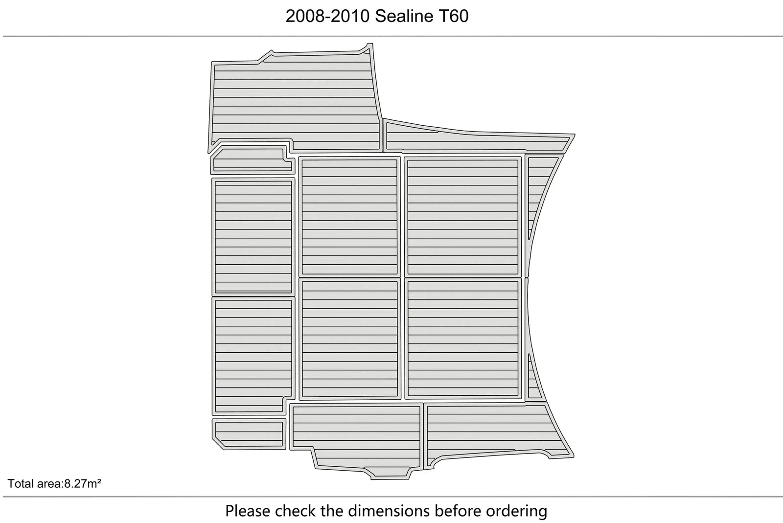 EVA Foam Pad for Sealine T60 (2008) - Teak Deck Flooring Mat
