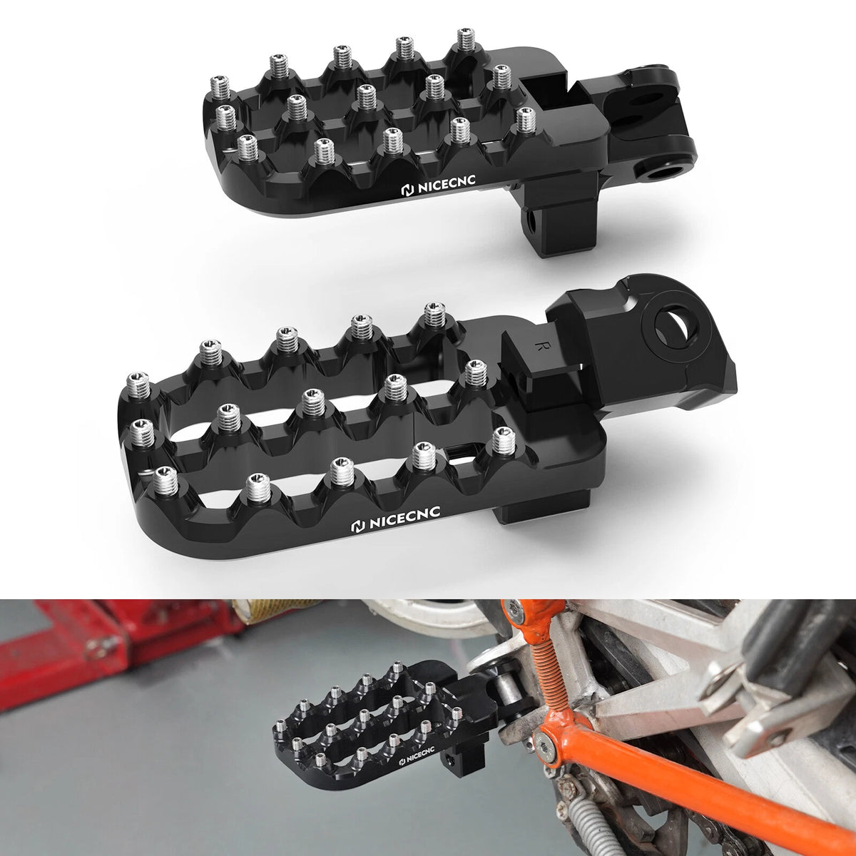 Pair Adjustable Footrest Pedals for KTM 690 Enduro R, 690 SMC R (2008–2024)