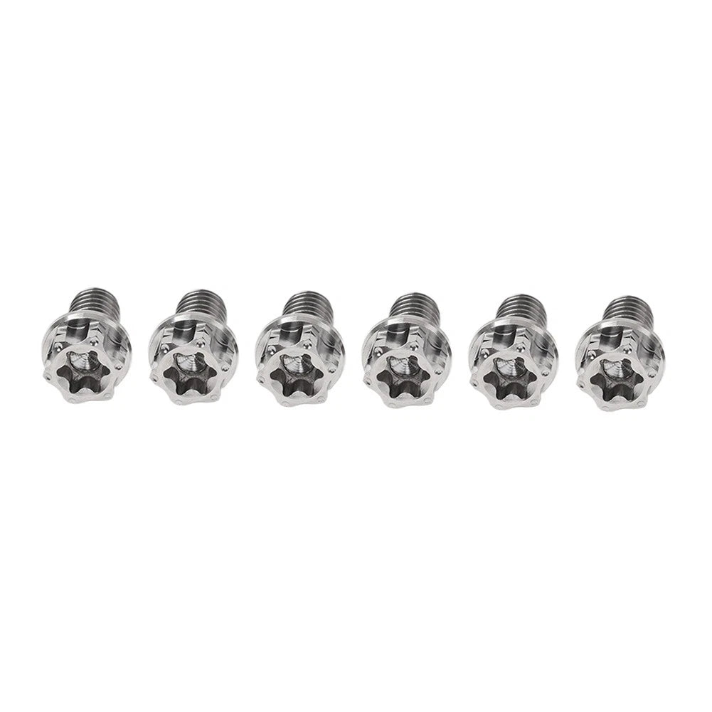 6pcs Titanium M6x35mm Torx Head Flange Screws for Motorcycle