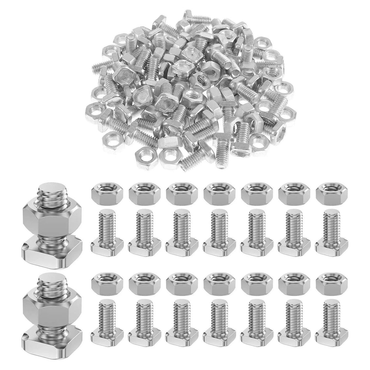 50Pcs Greenhouse Bolts & Nuts Tool Accessory Set 12mm