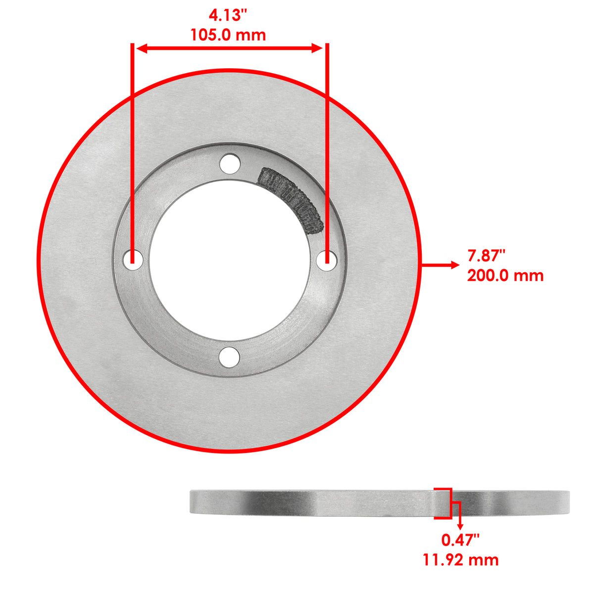 Caltric Front Brake Disc Rotor Replacement for Honda Pioneer 520 (2021–2025)