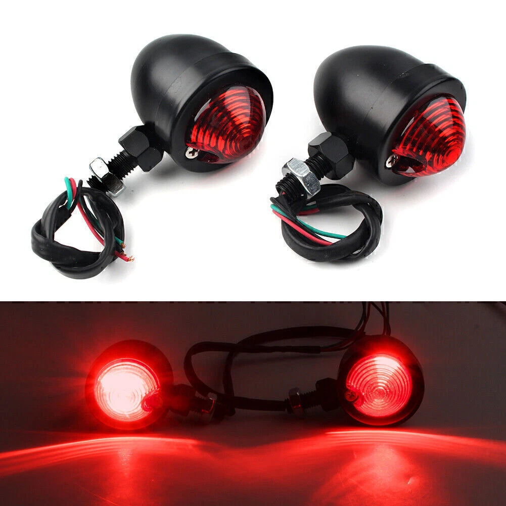 2X Black 12V Turn Signals for Motorcycle (Universal)
