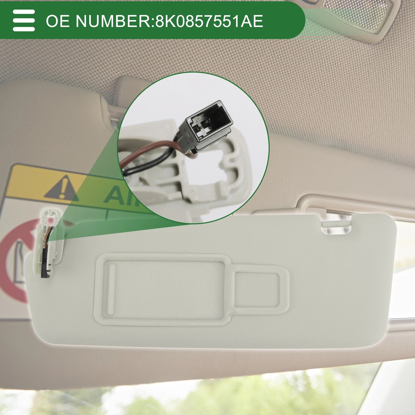 Car Sun Visor Front Left OEM Replacement for Audi A1 A3 Q3 (2013–2018)