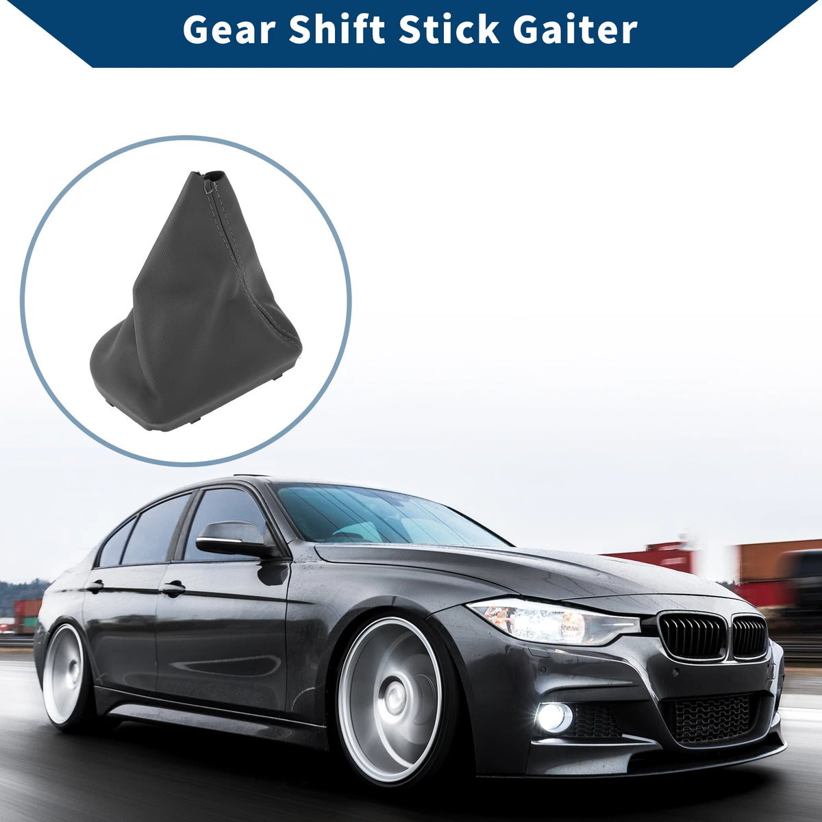 1 Pc Gear Shift Stick Gaiter for BMW E60 E61 (2004–2008) Grey Leather
