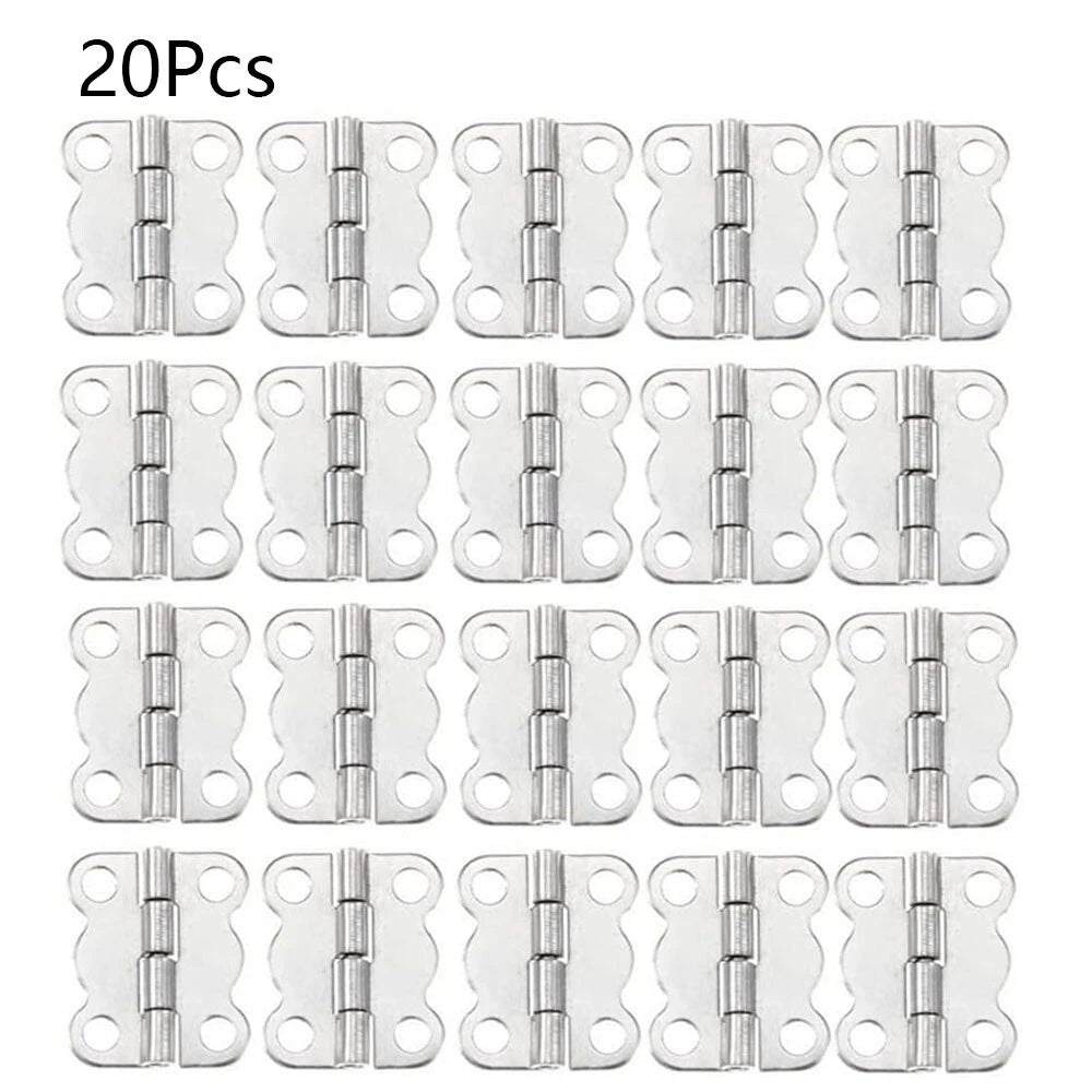20pcs Mini Butterfly Hinges for Wooden Jewelry Box (16x13mm) Silver