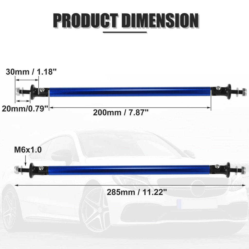 2X 200mm Adjustable Front Bumper Lip Splitter Strut Rods for Universal Fit