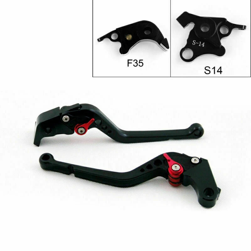 Long Brake Clutch Levers for Suzuki GSXR1000 (2007–2008) Black T9