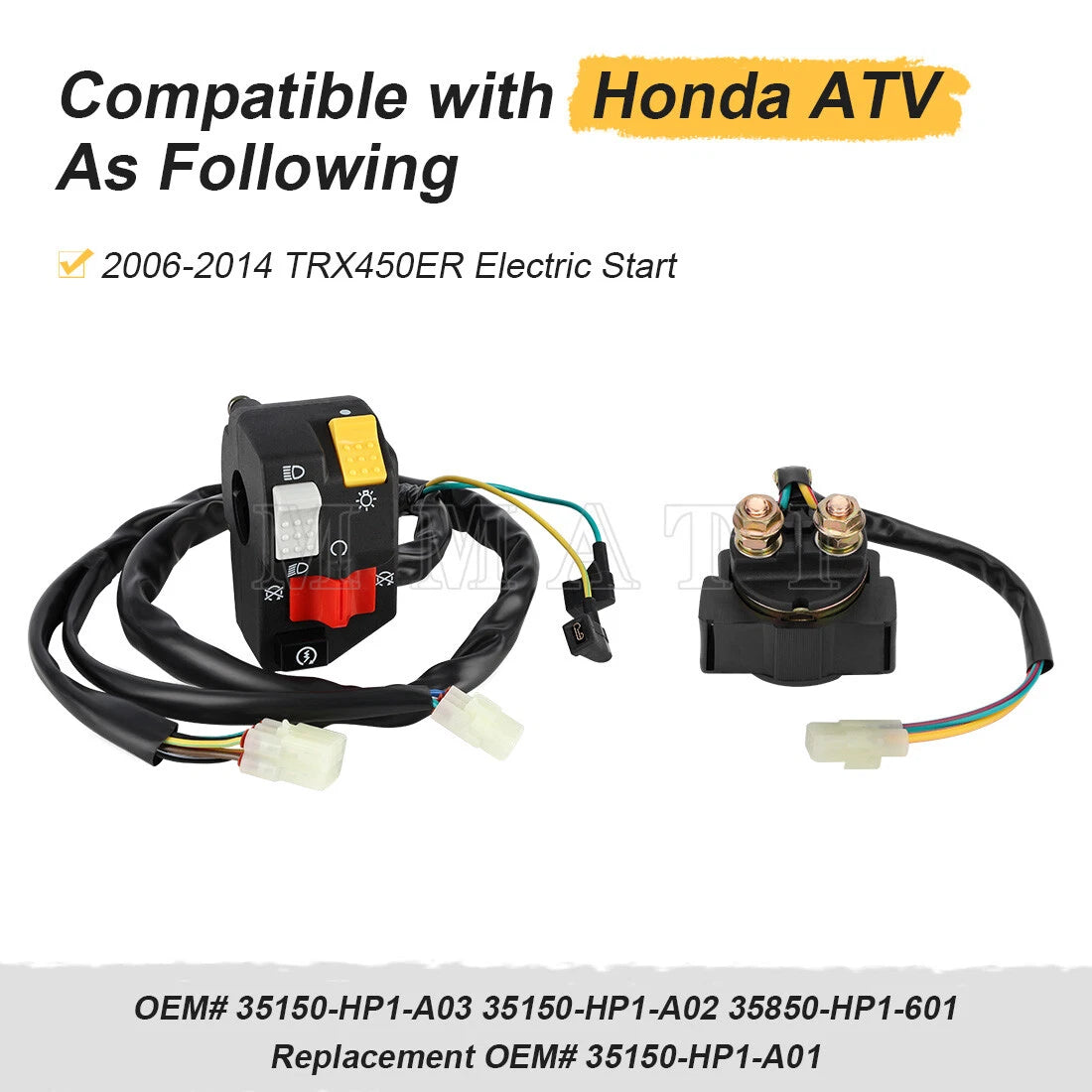 Handlebar Kill Switch & Starter Relay for Honda TRX450ER (2006–2014) 35200-HN1-A41