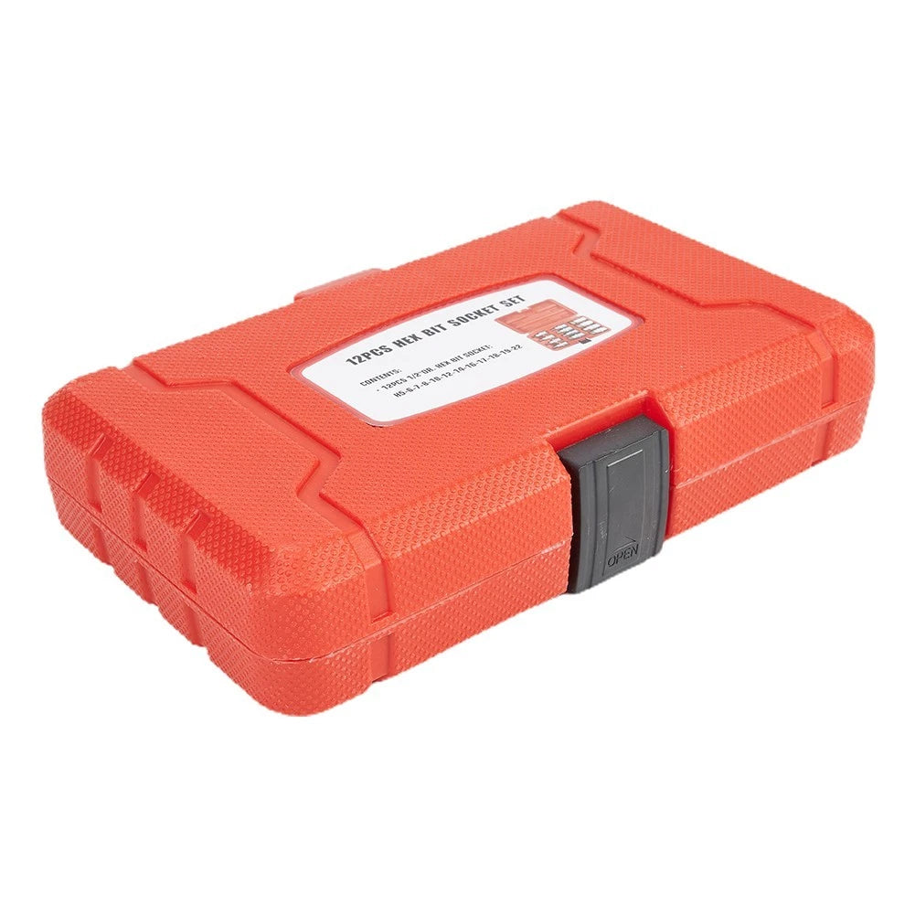 12 Pcs Tamper Proof Hex Bit Socket Set for 1/2 Inch Drive (H5-H22)