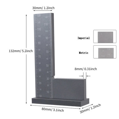 90 Degree Measuring Ruler Square Tool for Carpentry Projects